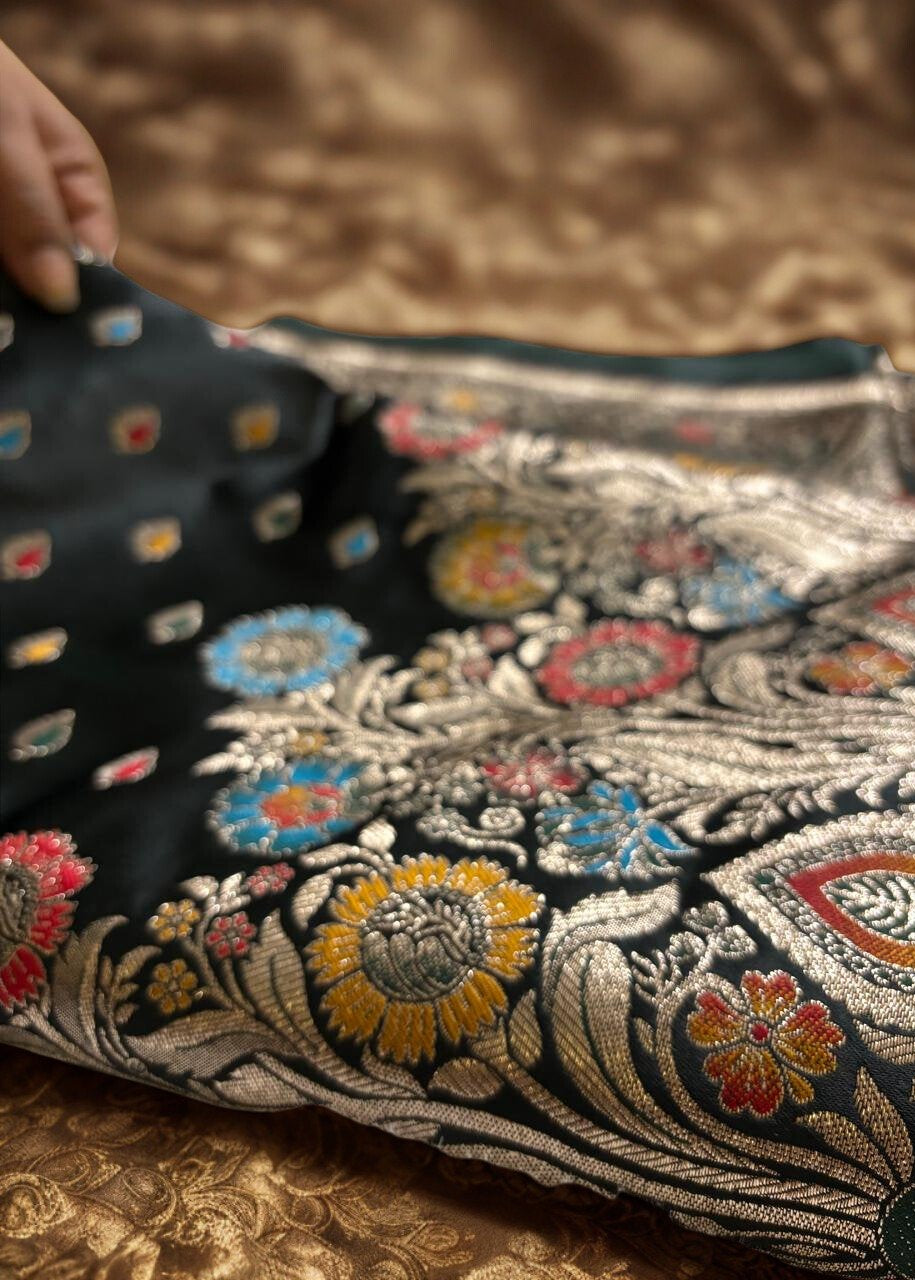 Rajpanna Banarasi Silk - Drape the Royal Emerald