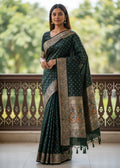 Rajpanna Banarasi Silk - Drape the Royal Emerald