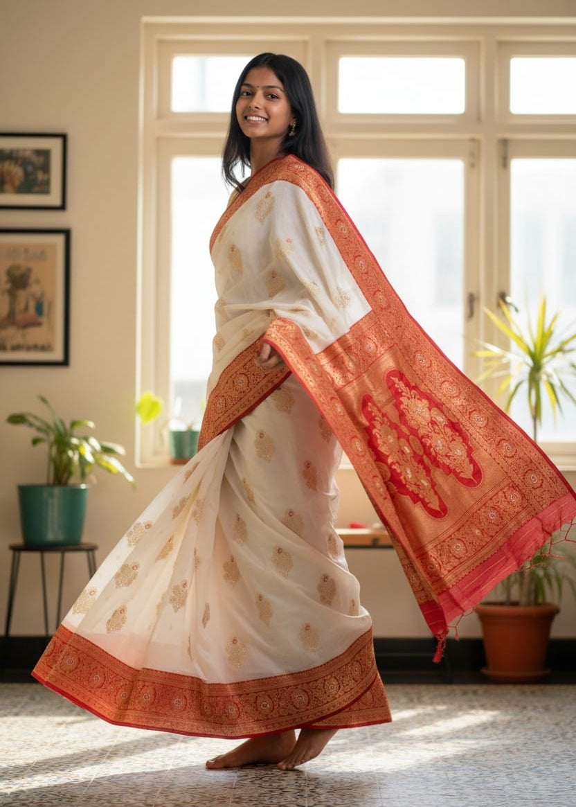 ShubhoShree Kolkata Signature Saree - Inspired by Divine Grace